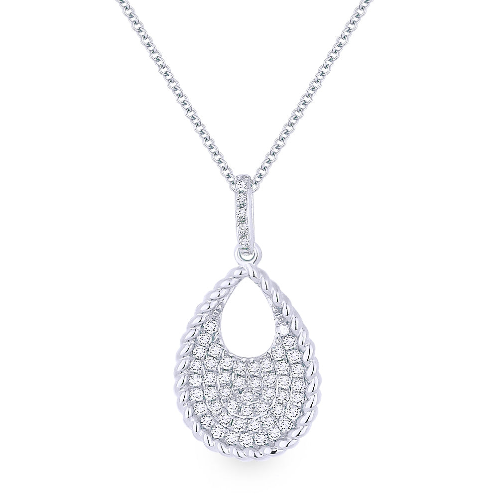 Madison L 14K White Gold Diamond Pear Pendant - style N1049W