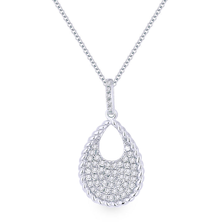Madison L 14K White Gold Diamond Pear Pendant - style N1049W
