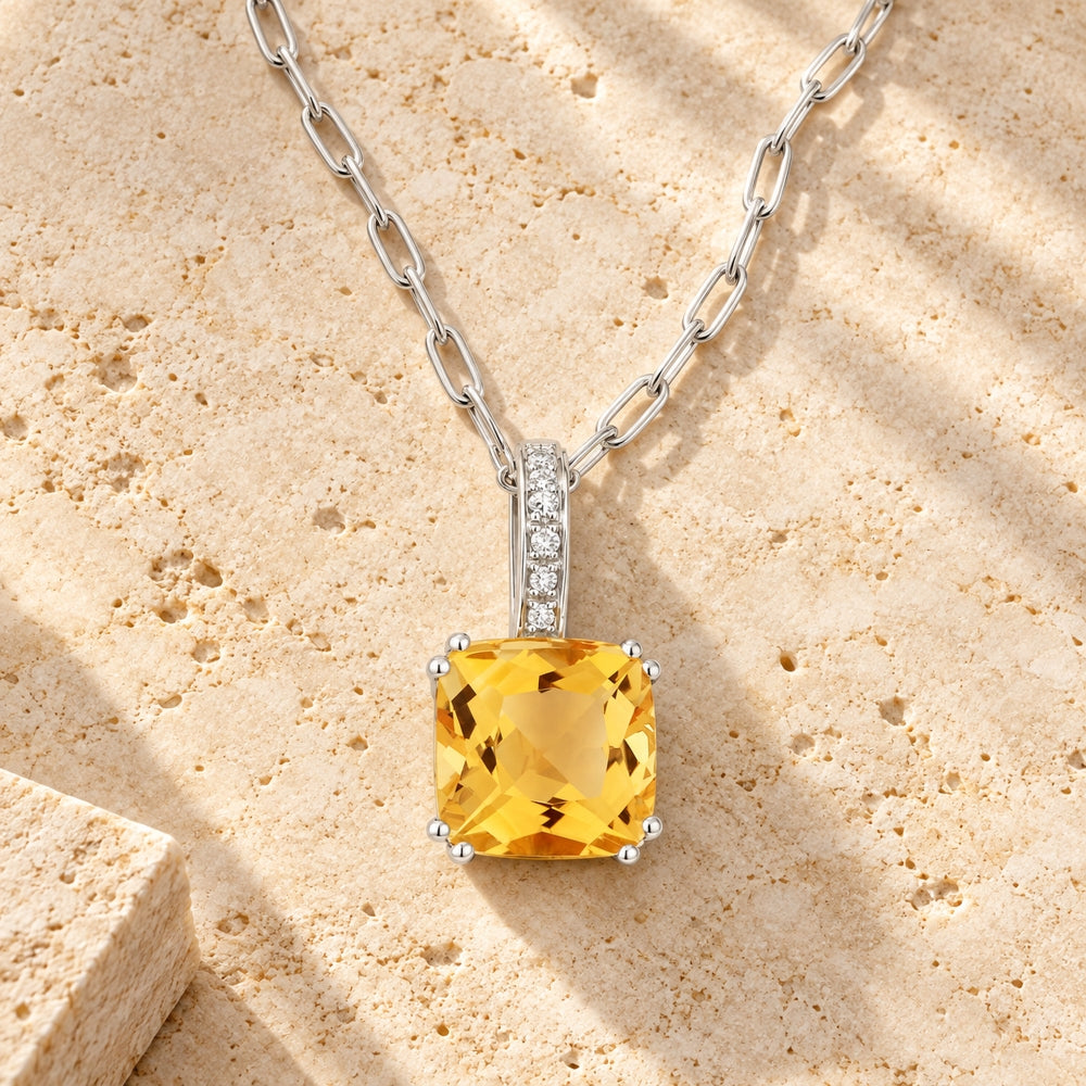 N1070 - 14K Gold Cushion Pendant