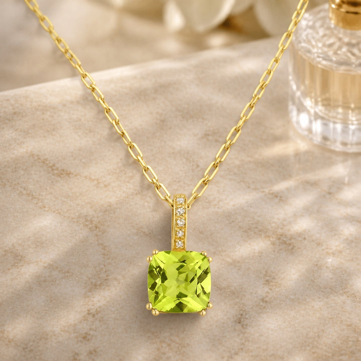 N1070 - 14K Gold Cushion Pendant
