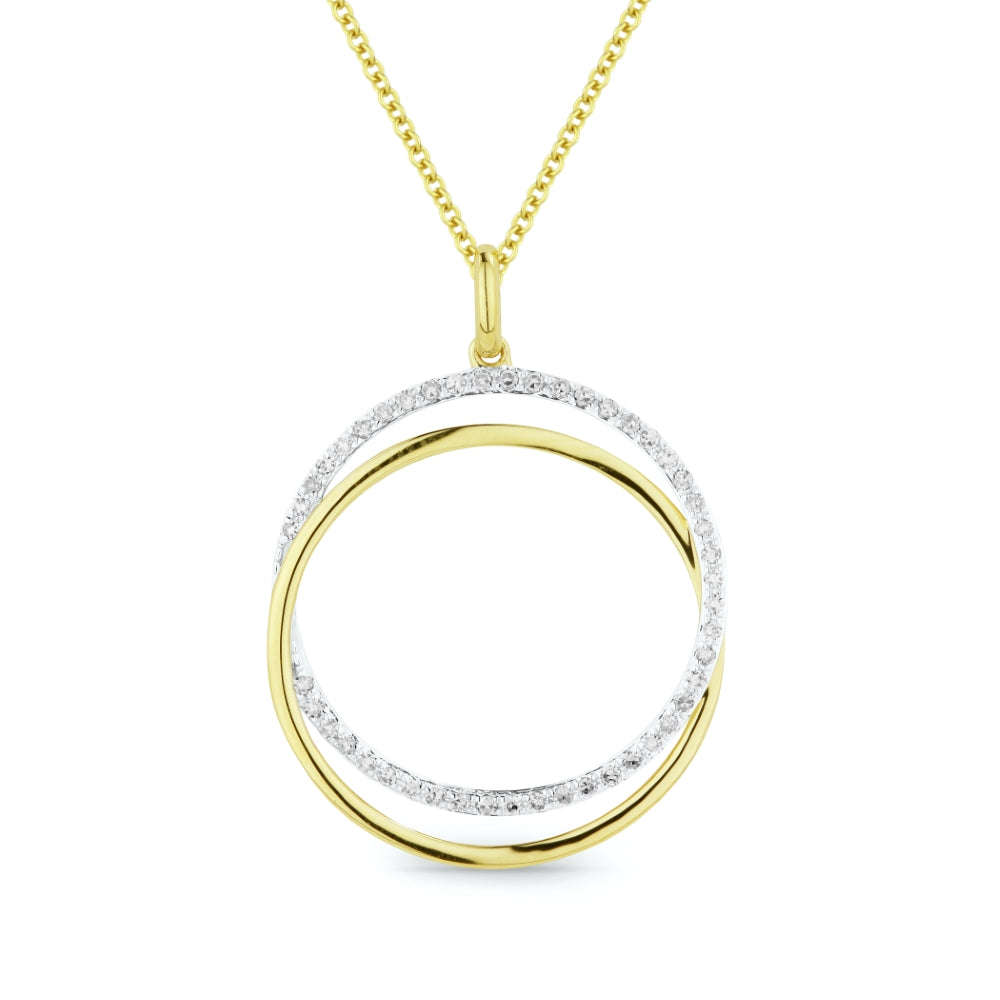 Madison L 14K Yellow Gold Diamond Round Pendant - style N1071Y