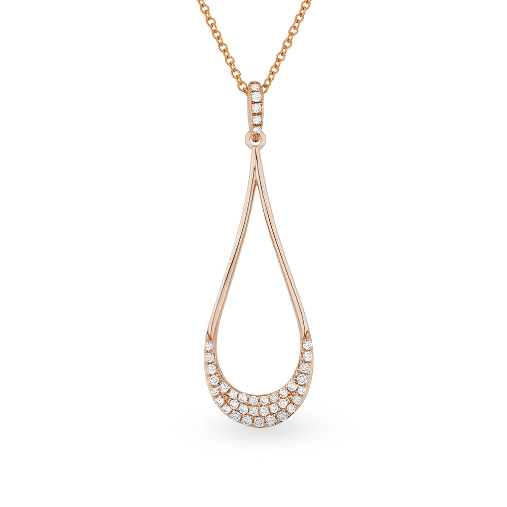 Madison L 14K Rose Gold Diamond Pear Pendant - style N1074P