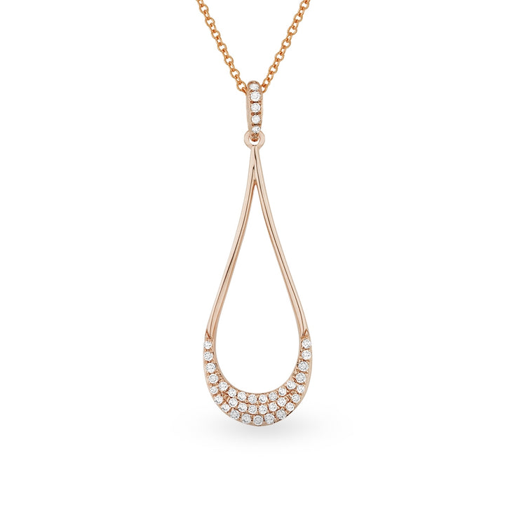 Madison L 14K Rose Gold Diamond Pear Pendant - style N1074P