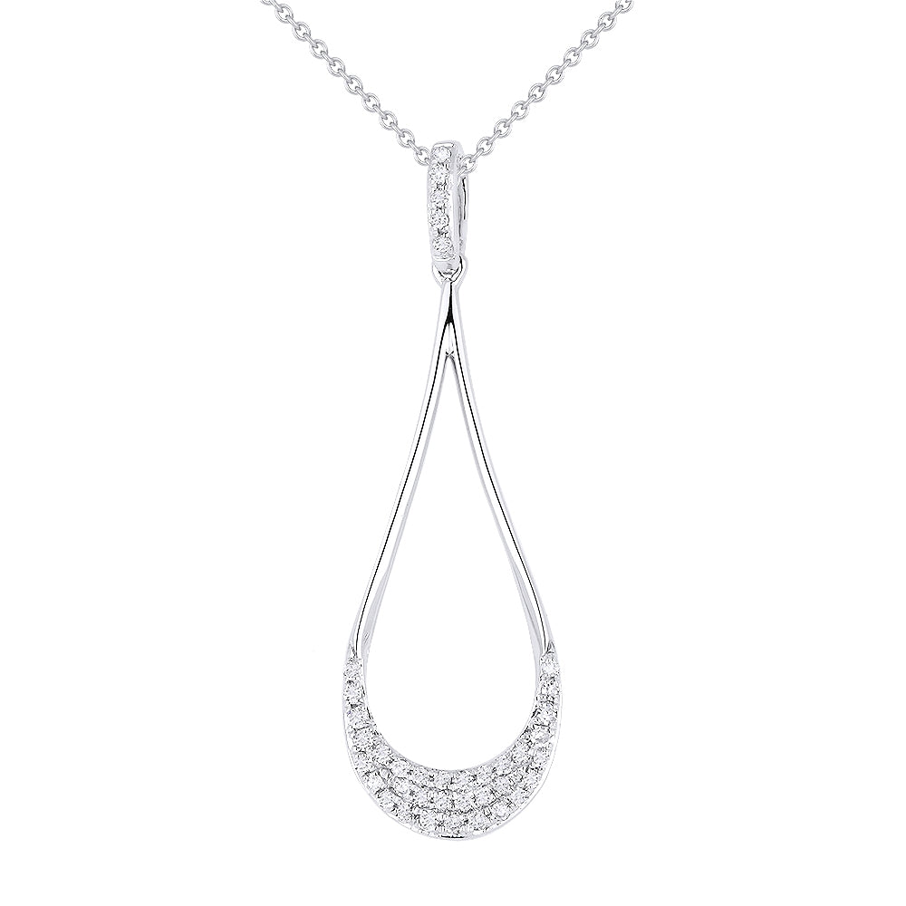 Madison L 14K White Gold Diamond Pear Pendant - style N1074W