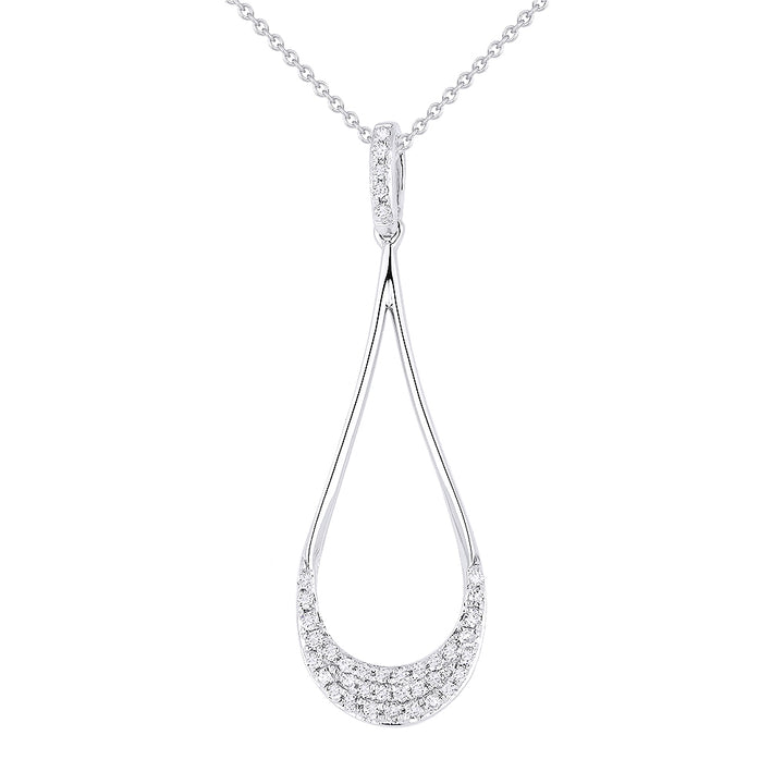 Madison L 14K White Gold Diamond Pear Pendant - style N1074W
