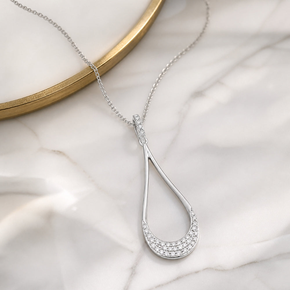 N1074 - 14K Gold Diamond Pear Pendant