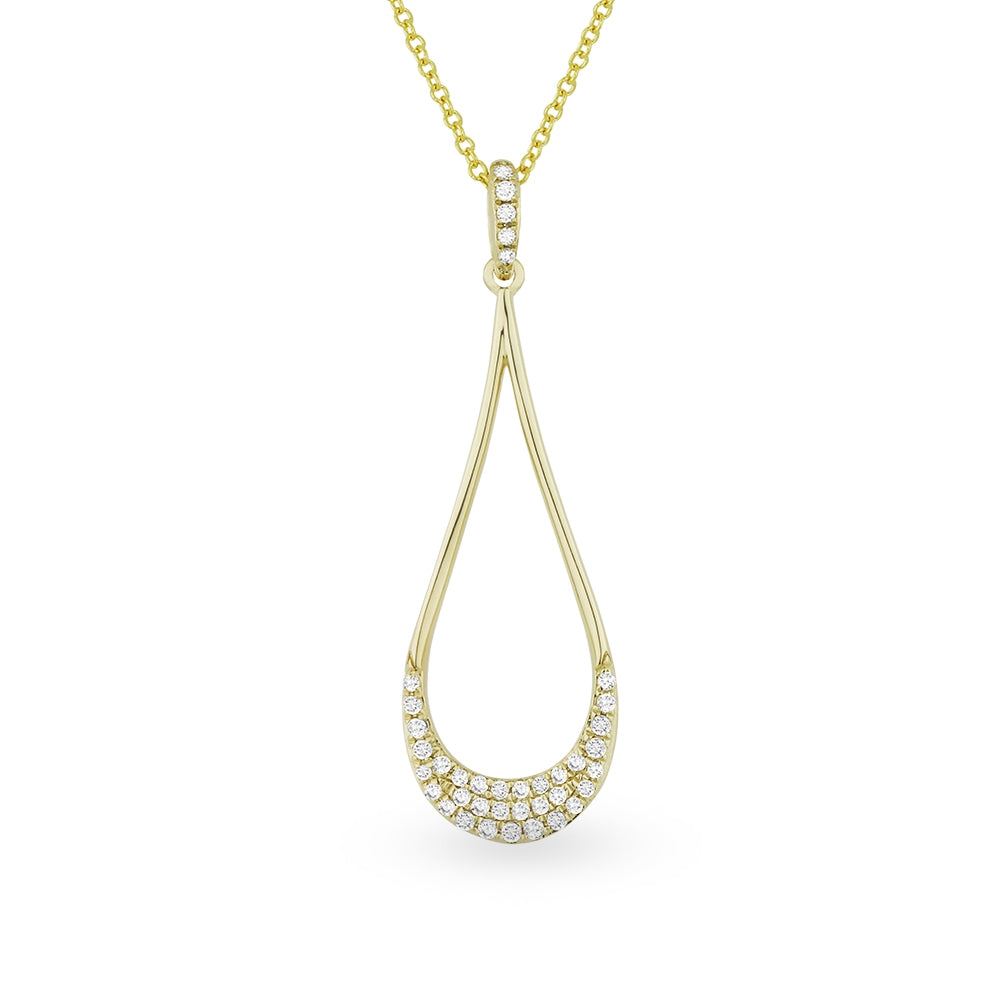 Madison L 14K Yellow Gold Diamond Pear Pendant - style N1074Y