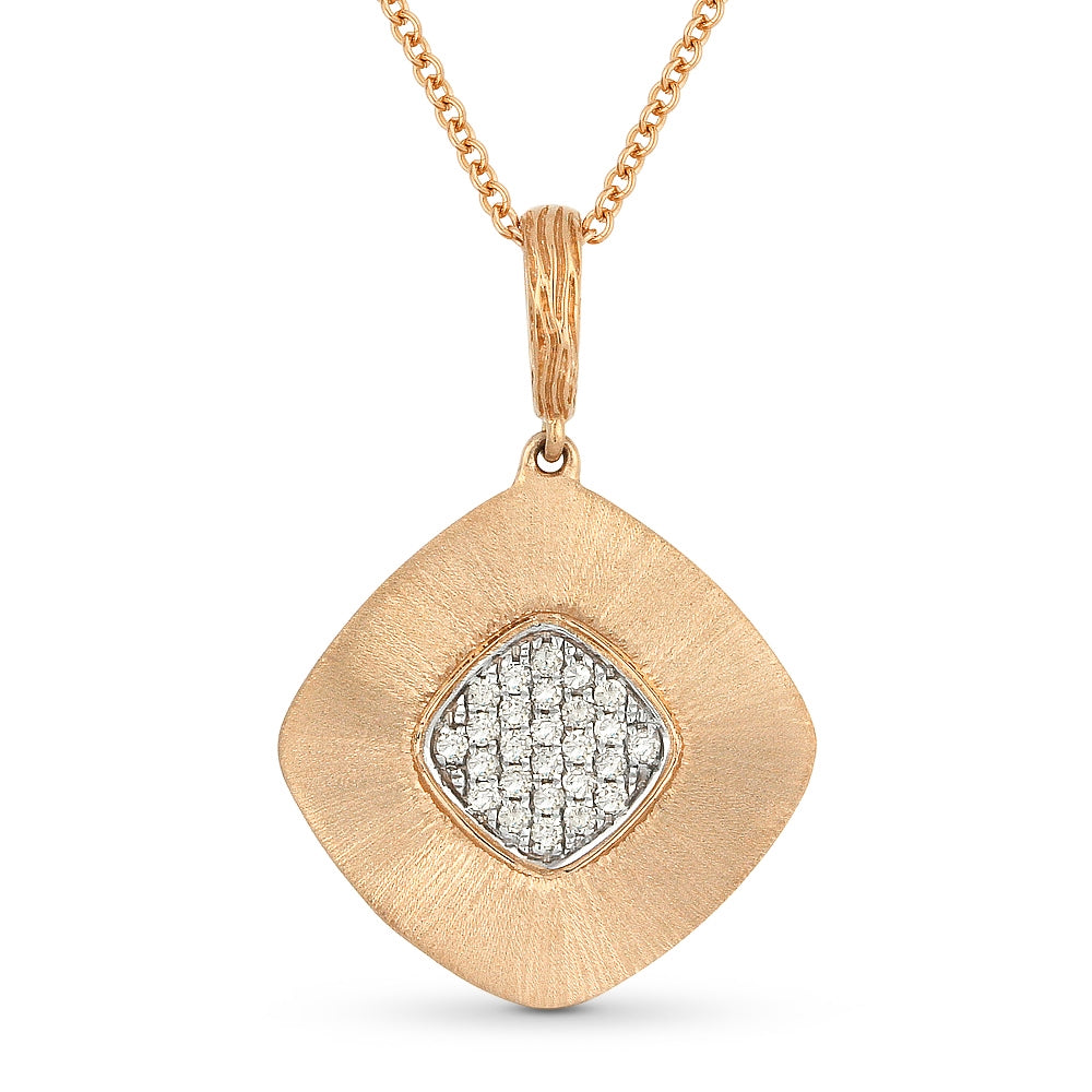 Madison L 14K Rose Gold Diamond Cushion Pendant - style N1078P