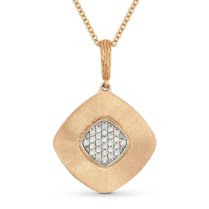 Madison L 14K Rose Gold Diamond Cushion Pendant - style N1078P