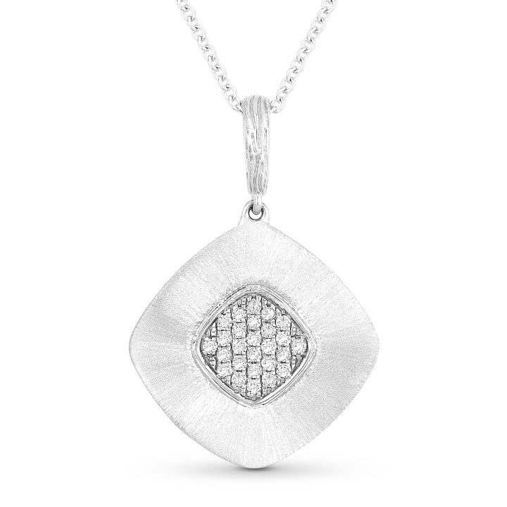 Madison L 14K White Gold Diamond Cushion Pendant - style N1078W