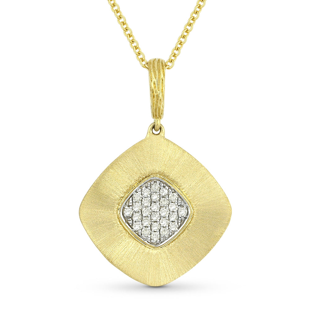 Madison L 14K Yellow Gold Diamond Cushion Pendant - style N1078Y