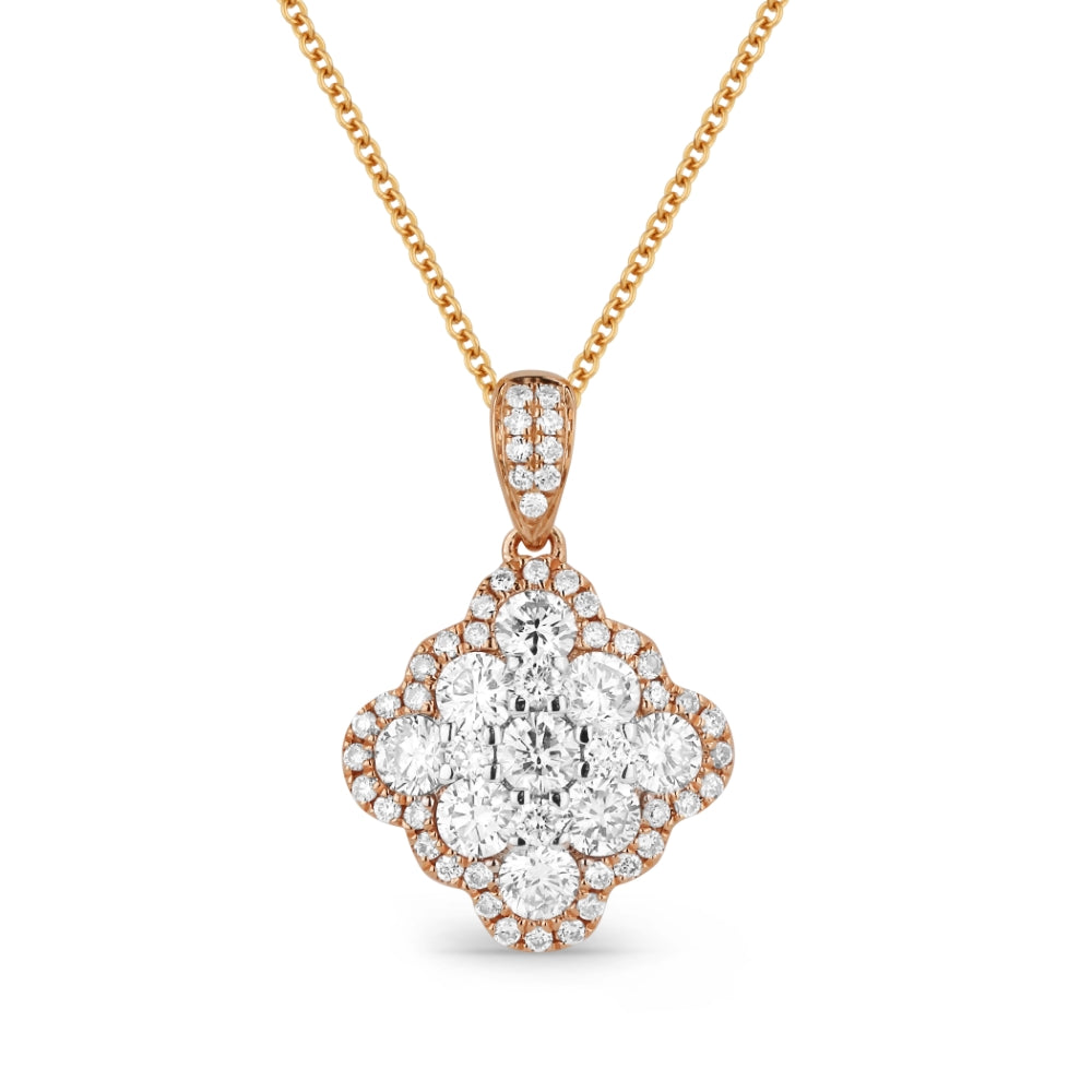 Madison L 14K Rose Gold Diamond Cluster Pendant - style N1082P