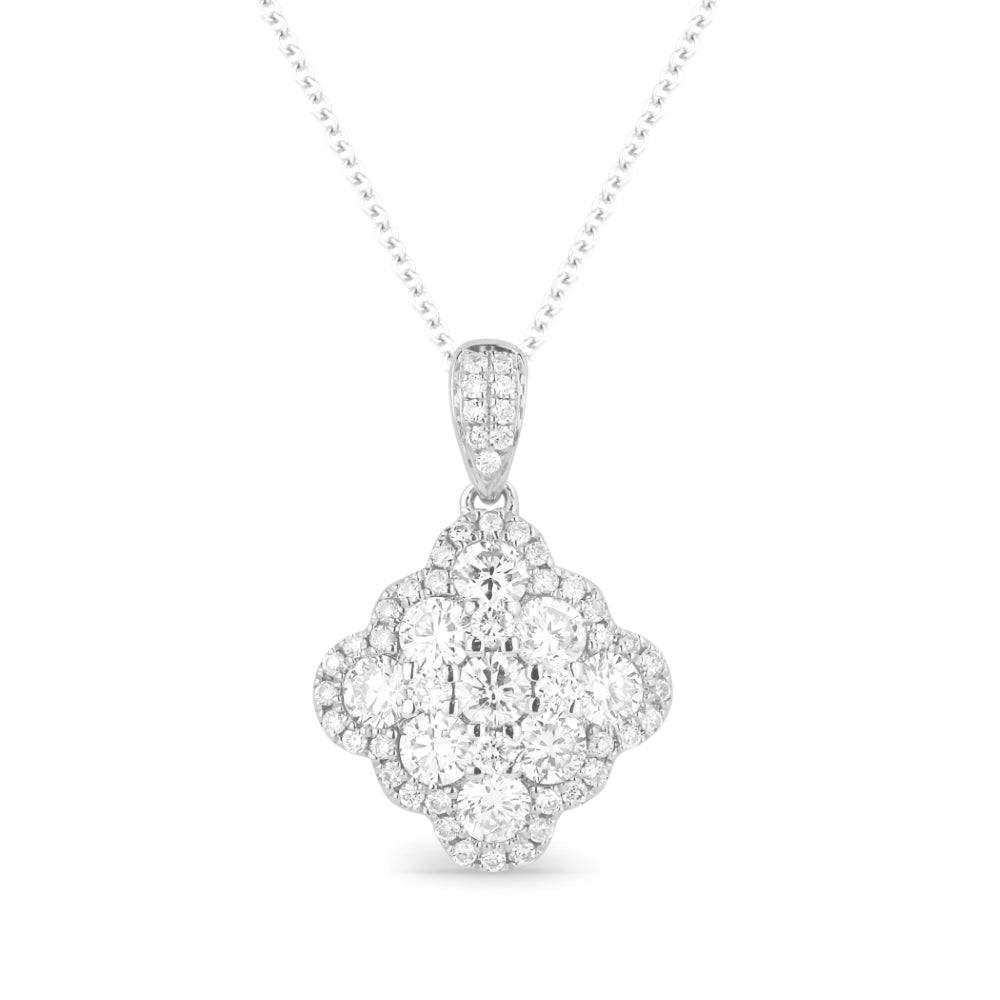 Madison L 14K White Gold Diamond Cluster Pendant - style N1082W