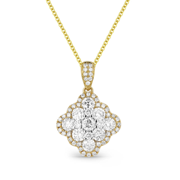 Madison L 14K Yellow Gold Diamond Cluster Pendant - style N1082Y