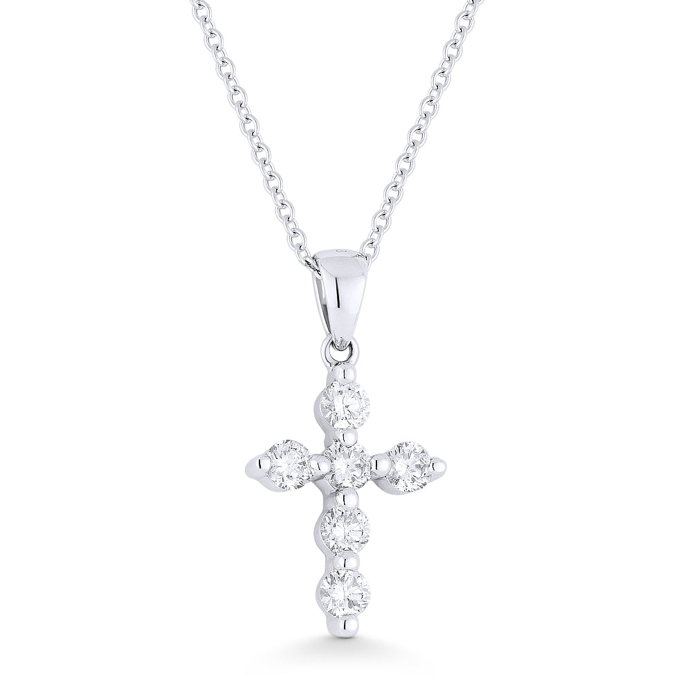 Madison L 14K White Gold Diamond Crucifix Cross Pendant - style N1084W