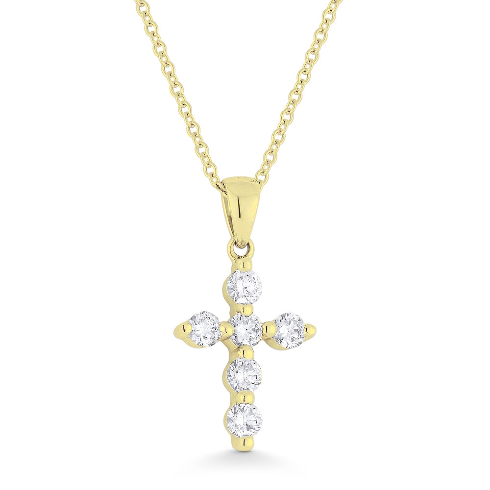 Madison L 14K Yellow Gold Diamond Crucifix Cross Pendant - style N1084Y