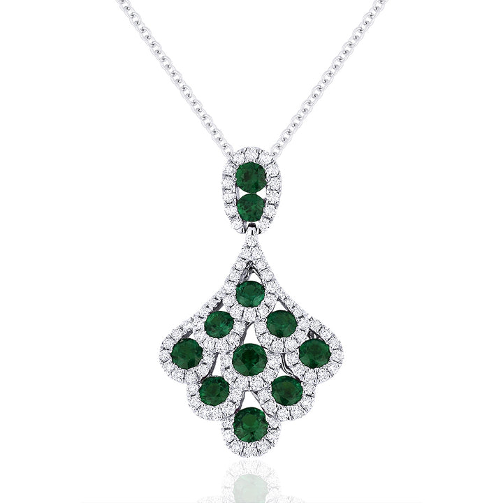 Madison L 18K White Gold Emerald Cocktail Pendant - style N1094EMW