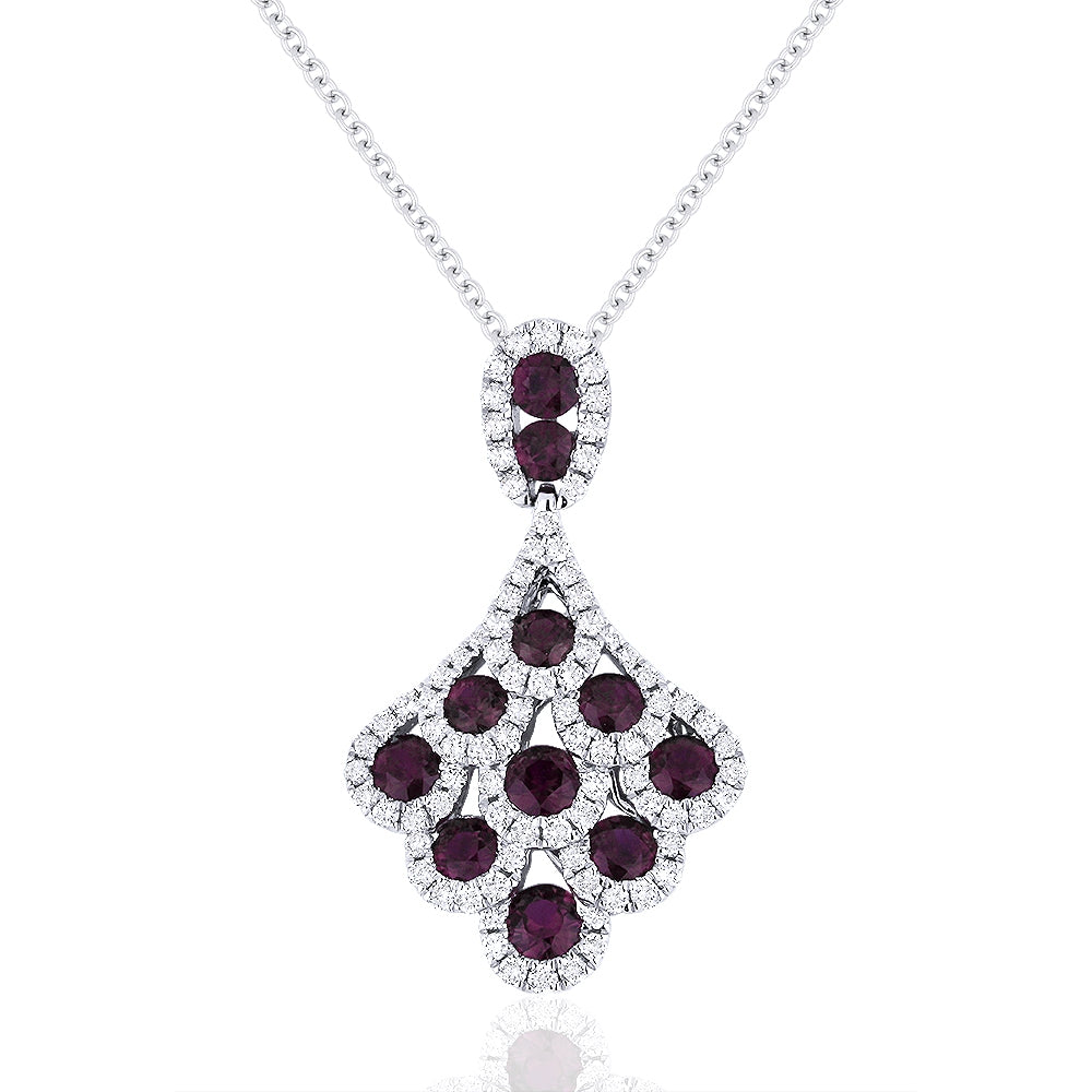 Madison L 18K White Gold Ruby Cocktail Pendant - style N1094RUW