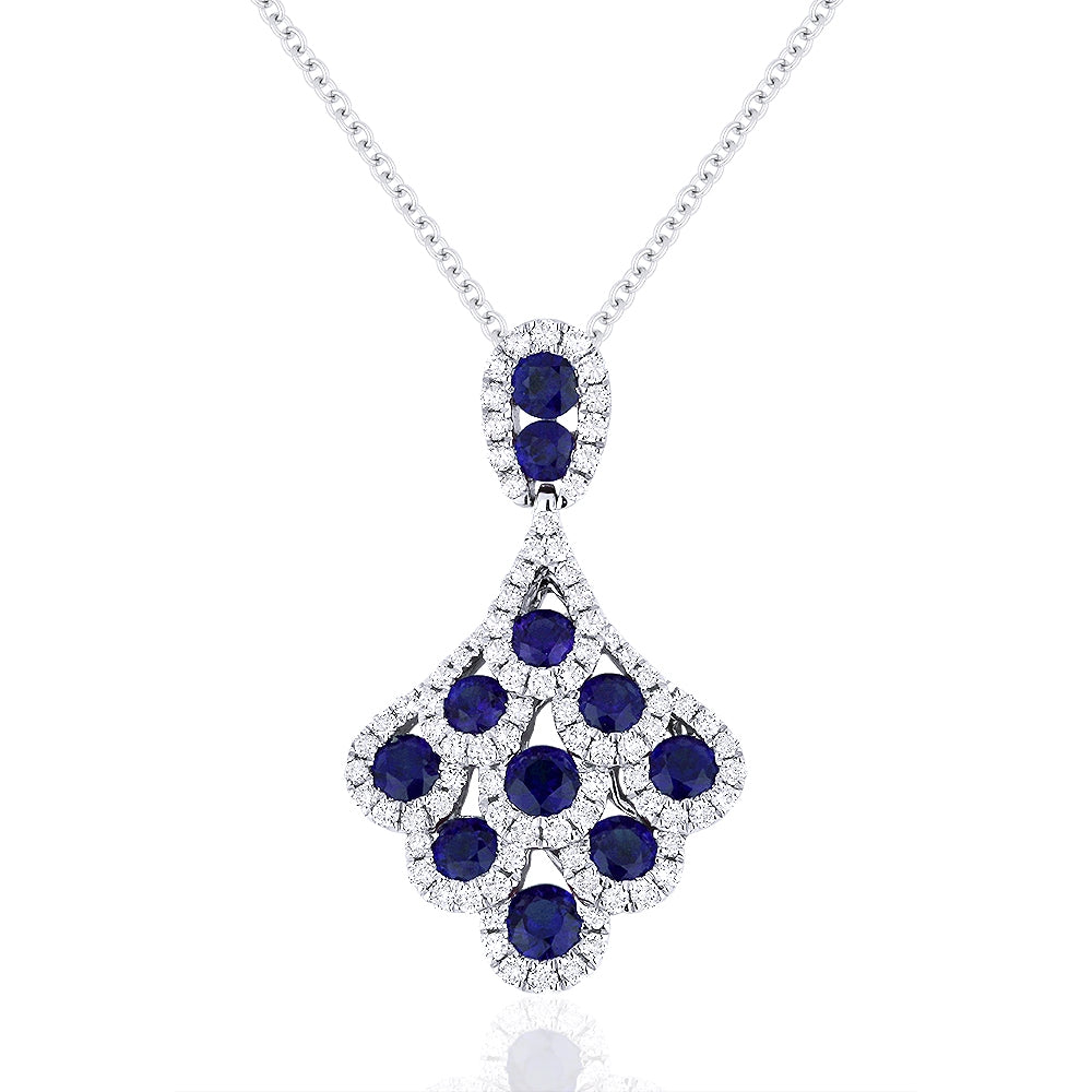 Madison L 18K White Gold Sapphire Cocktail Pendant - style N1094SAW
