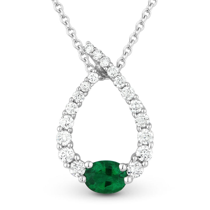 Madison L 14K White Gold Emerald Pear Pendant - style N1101EMW
