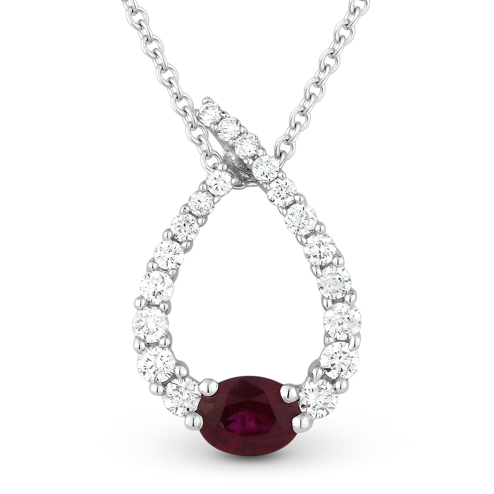 Madison L 14K White Gold Ruby Pear Pendant - style N1101RUW