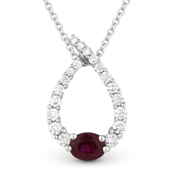 Madison L 14K White Gold Ruby Pear Pendant - style N1101RUW