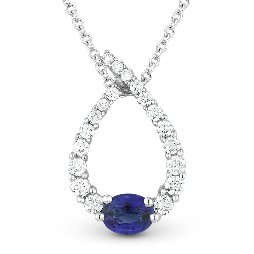 Madison L 14K White Gold Sapphire Pear Pendant - style N1101SAW