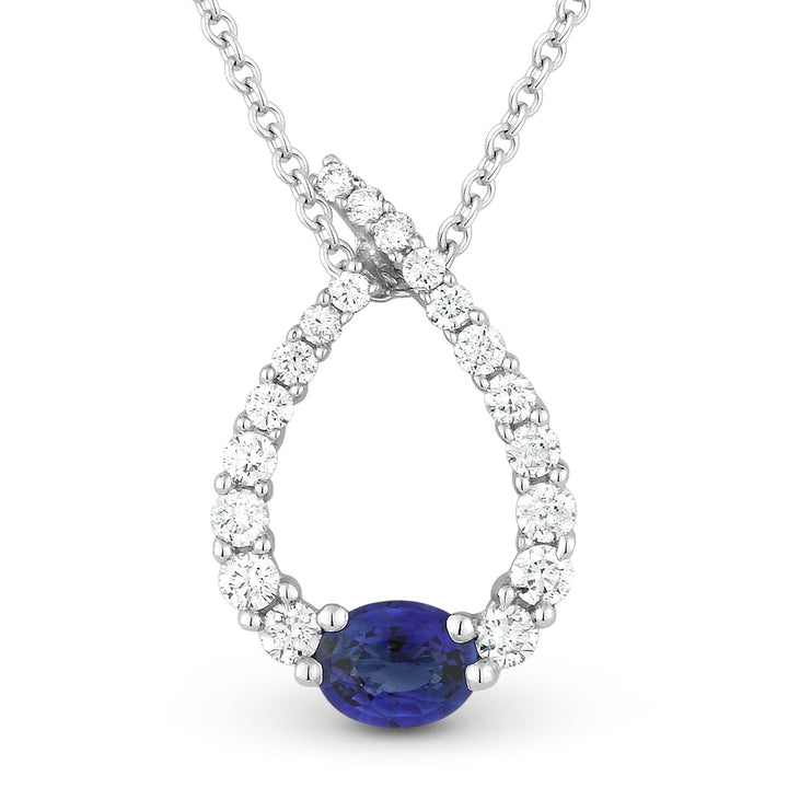 Madison L 14K White Gold Sapphire Pear Pendant - style N1101SAW