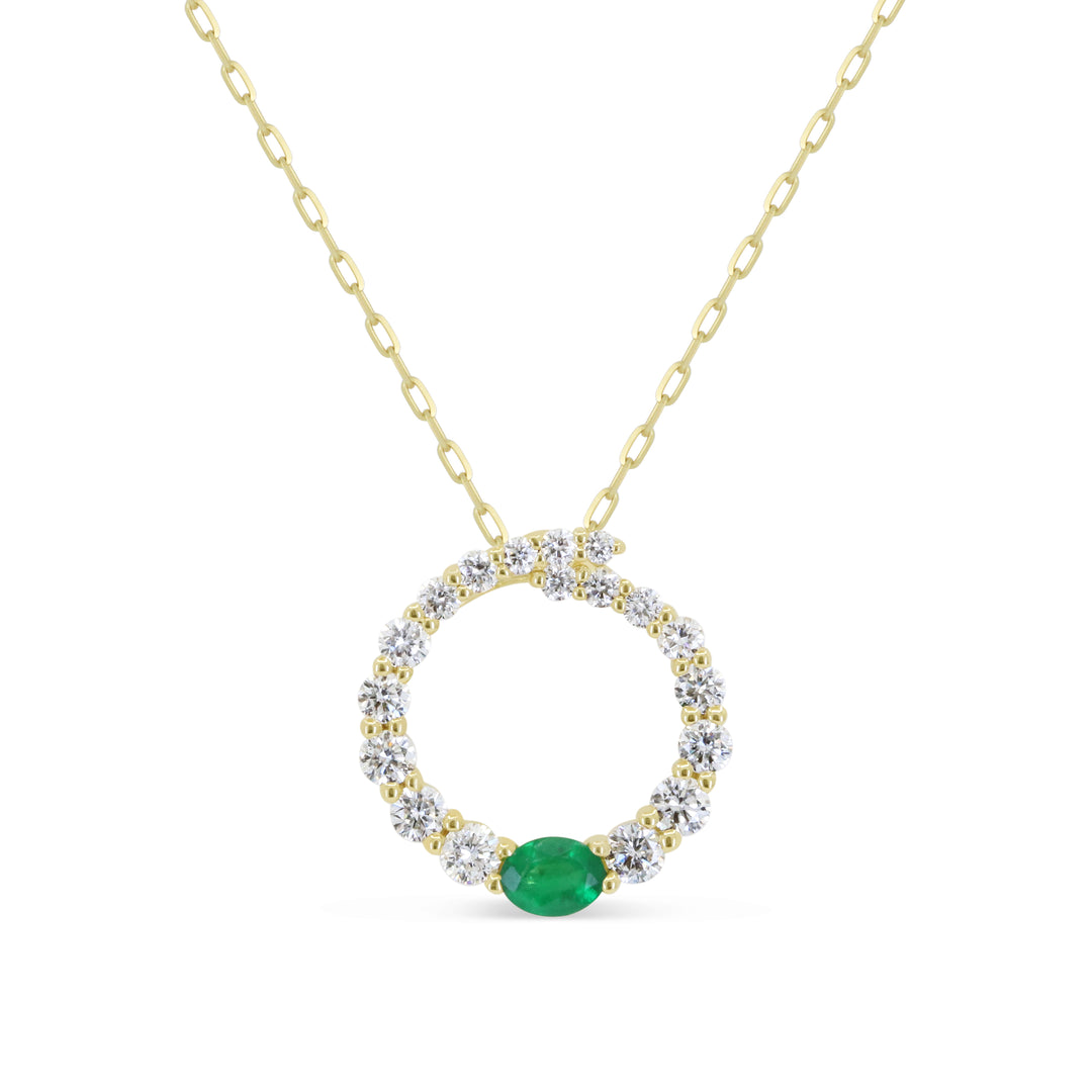 Madison L 14K Yellow Gold Emerald Pendant - style N1102EMY
