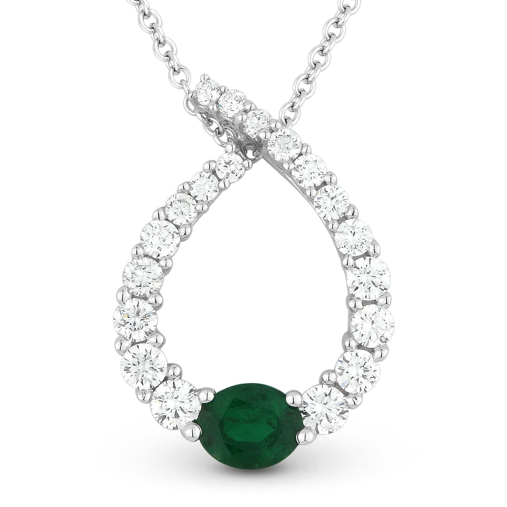 Madison L 14K White Gold Emerald Pear Pendant - style N1104EMW