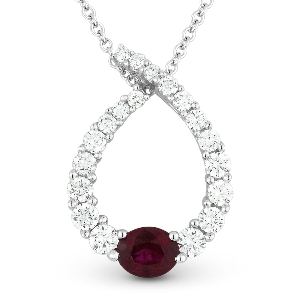 Madison L 14K White Gold Ruby Pear Pendant - style N1104RUW