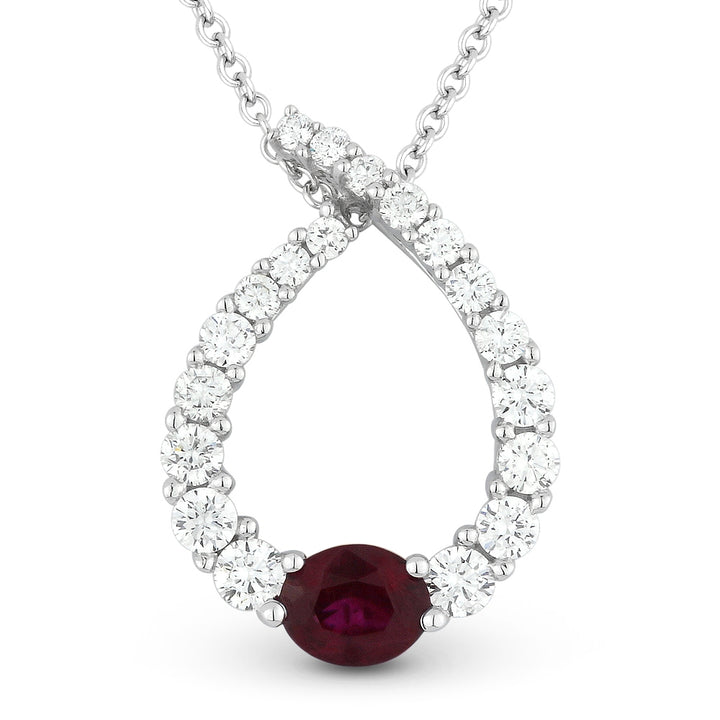 Madison L 14K White Gold Ruby Pear Pendant - style N1104RUW