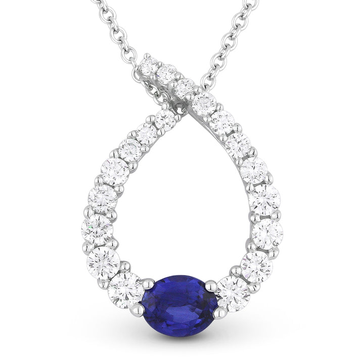 Madison L 14K White Gold Sapphire Pear Pendant - style N1104SAW