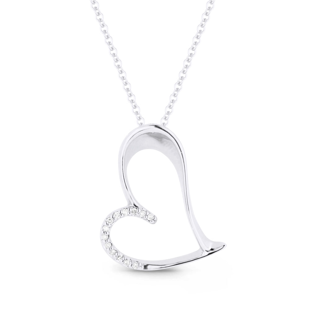 Madison L 14K White Gold Diamond Heart Pendant - style N1127W