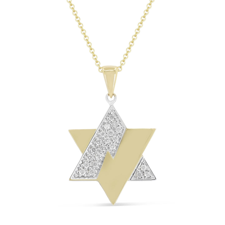 Madison L 14K Yellow Gold Diamond Jewish Star Pendant - style N1147Y