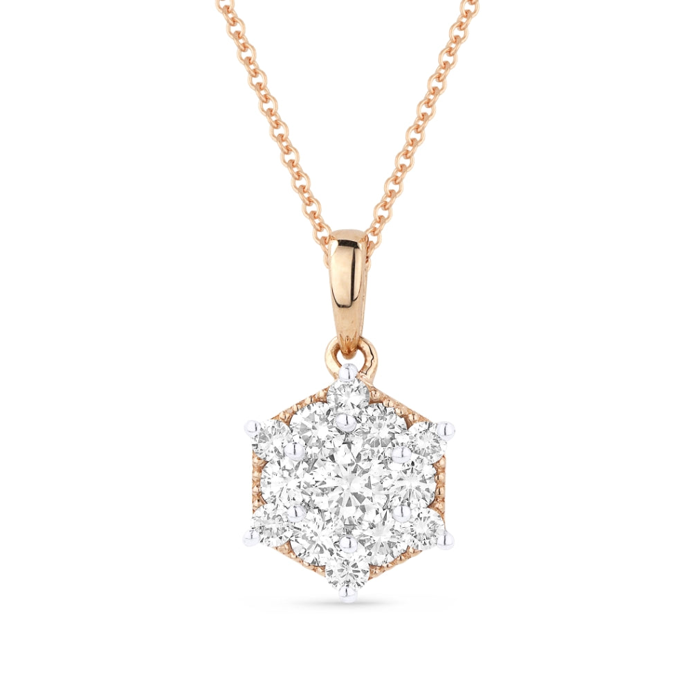 Madison L 14K Two Tone Gold Diamond Cluster Pendant - style N1150WP