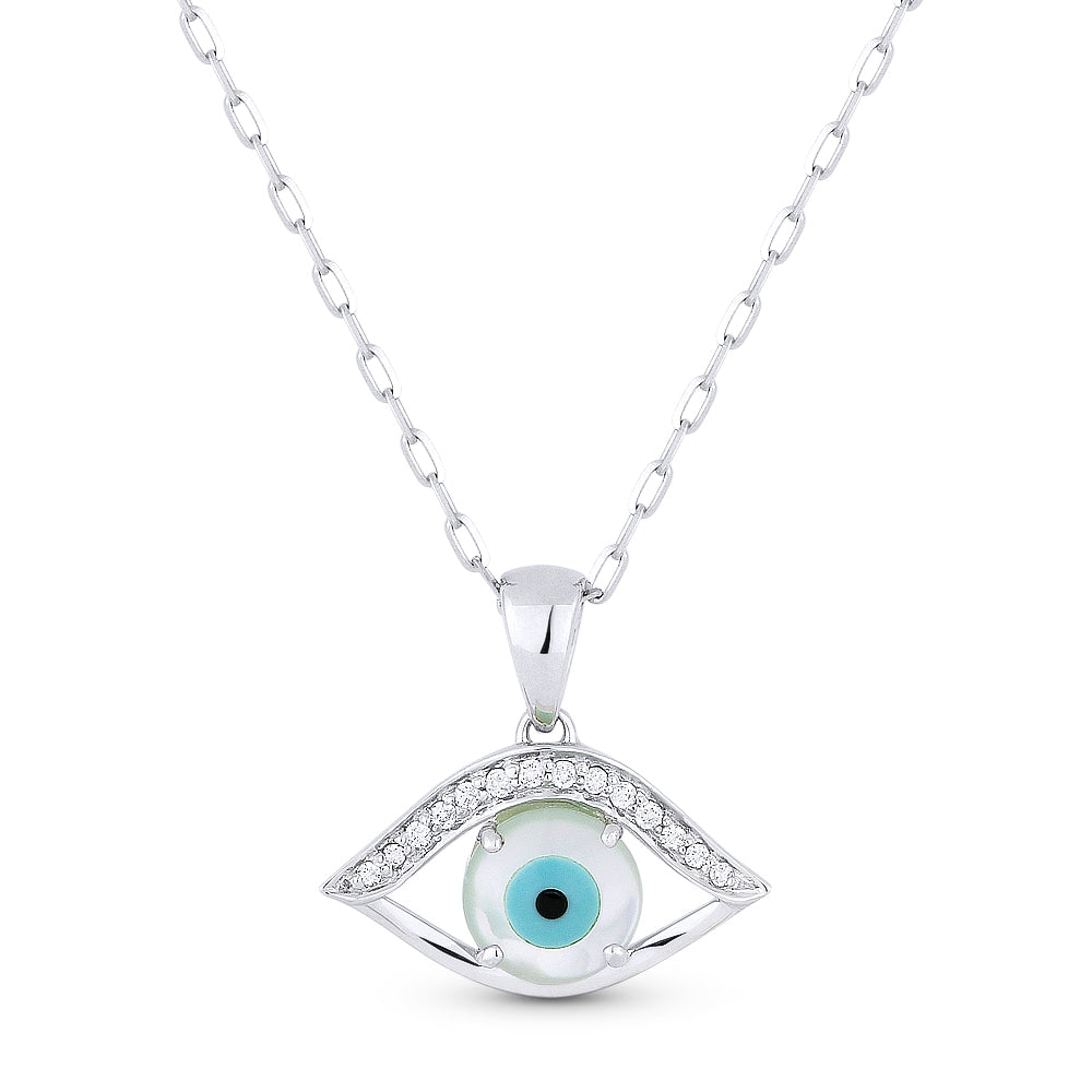 Madison L 14K White Gold Turquoise Evil Eye Pendant - style N1169TQW
