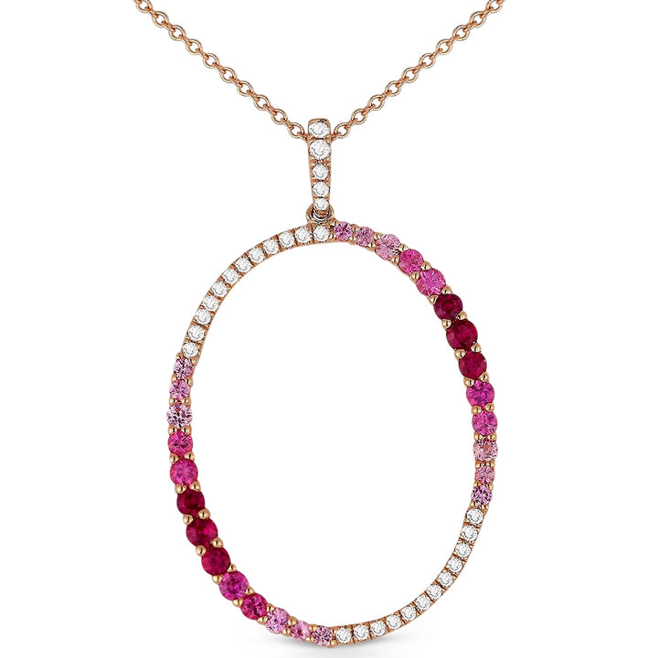 Madison L 14K Rose Gold Pink Sapphire Oval Pendant - style N1179PSP