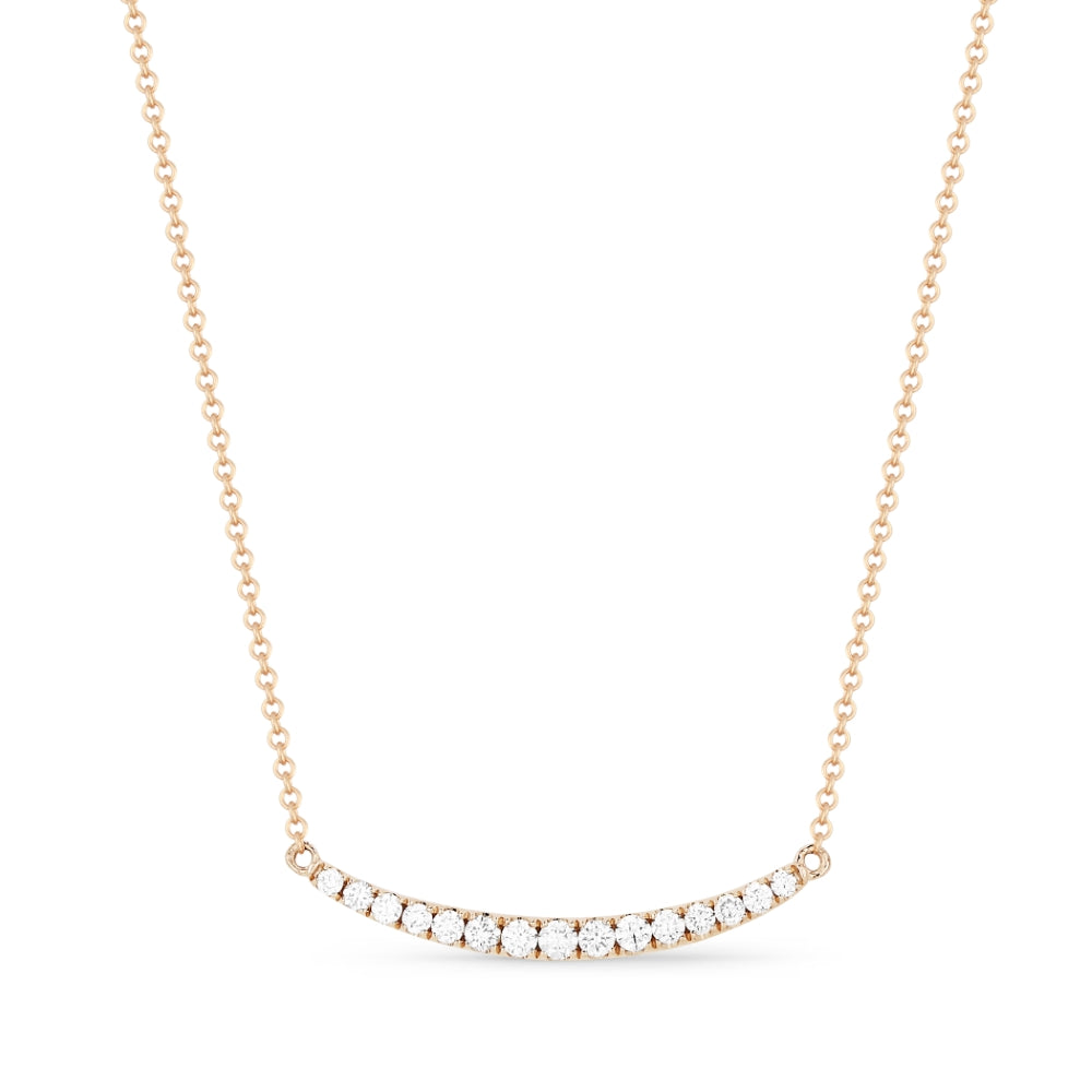 Madison L 14K Rose Gold Diamond Bar Necklace - style N1188P