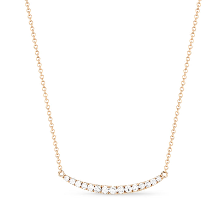 Madison L 14K Rose Gold Diamond Bar Necklace - style N1188P