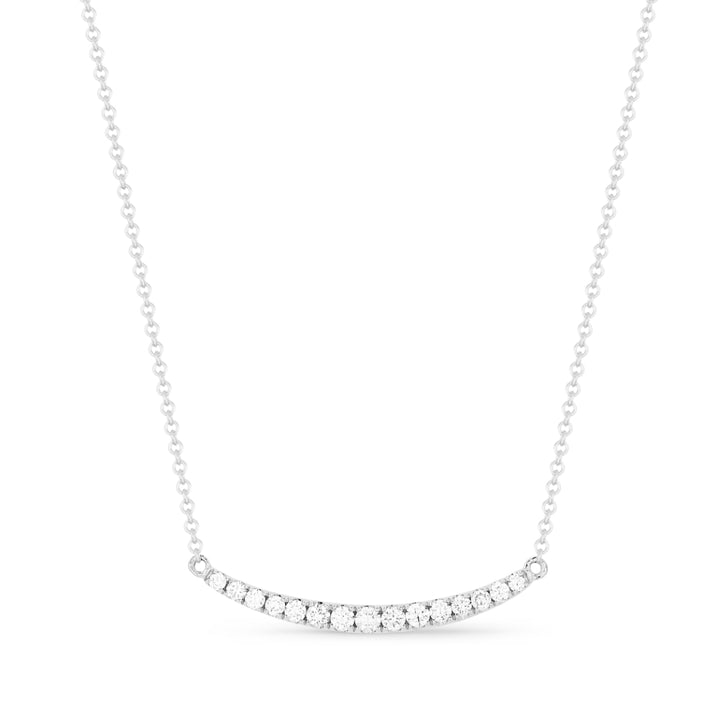 Madison L 14K White Gold Diamond Bar Necklace - style N1188W
