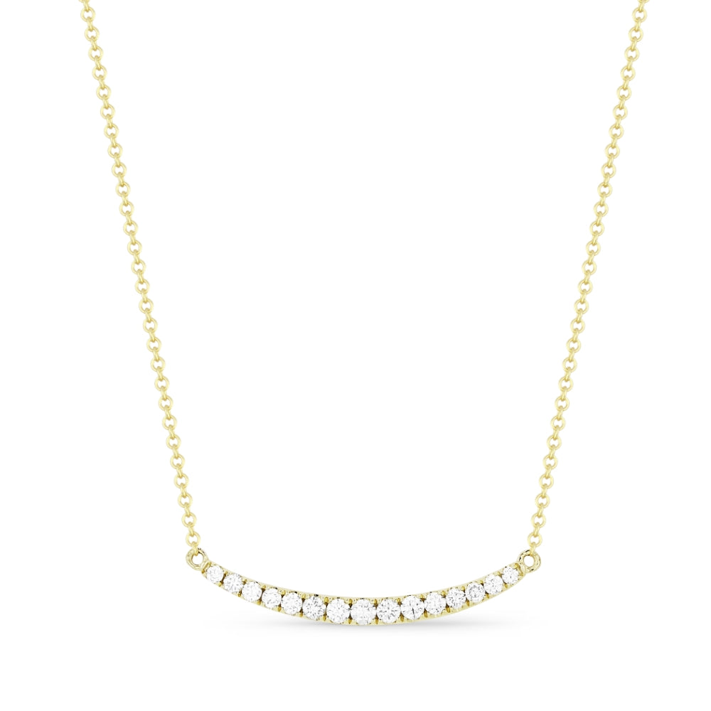 Madison L 14K Yellow Gold Diamond Bar Necklace - style N1188Y
