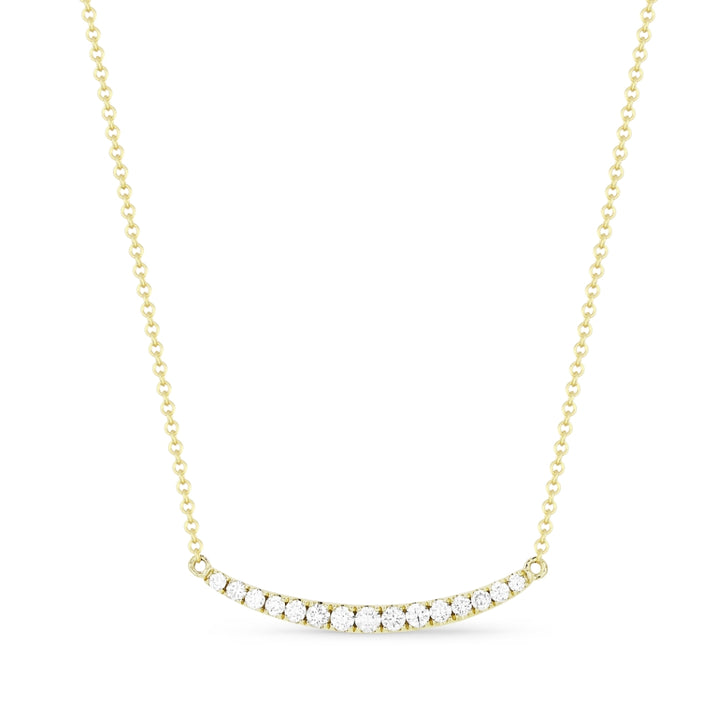 Madison L 14K Yellow Gold Diamond Bar Necklace - style N1188Y