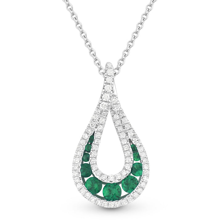 Madison L 14K White Gold Emerald Pear Pendant - style N1199EMW