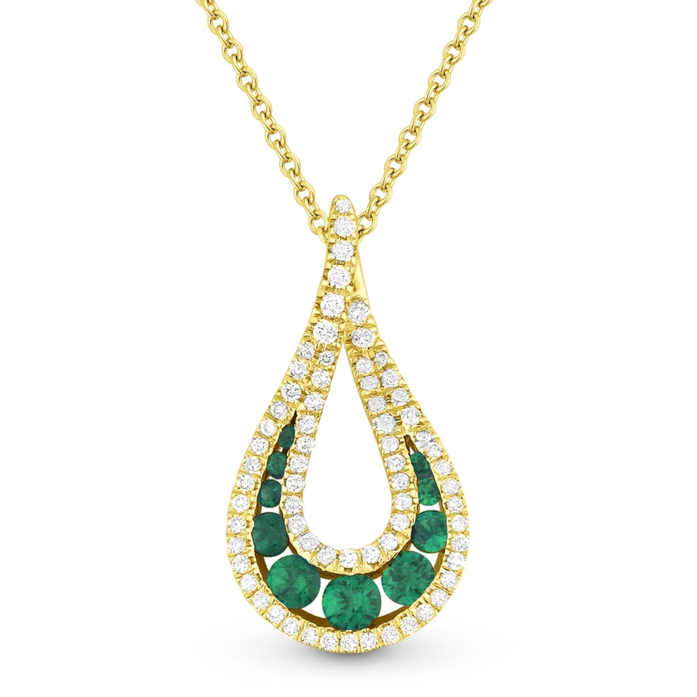 Madison L 14K Yellow Gold Emerald Pear Pendant - style N1199EMY