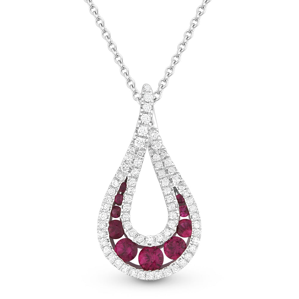Madison L 14K White Gold Ruby Pear Pendant - style N1199RUW