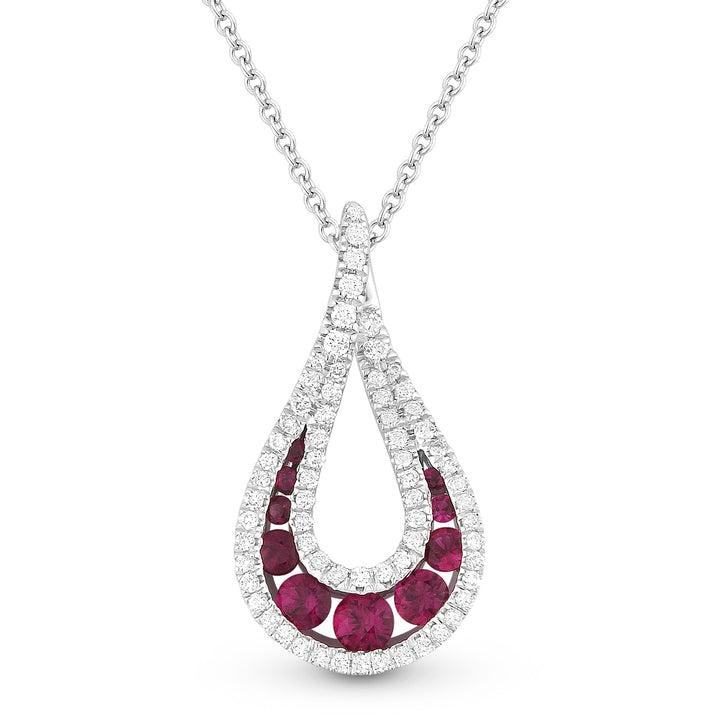 Madison L 14K White Gold Ruby Pear Pendant - style N1199RUW