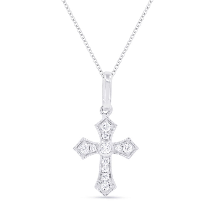 Madison L 14K White Gold Diamond Crucifix Cross Pendant - style N1203W