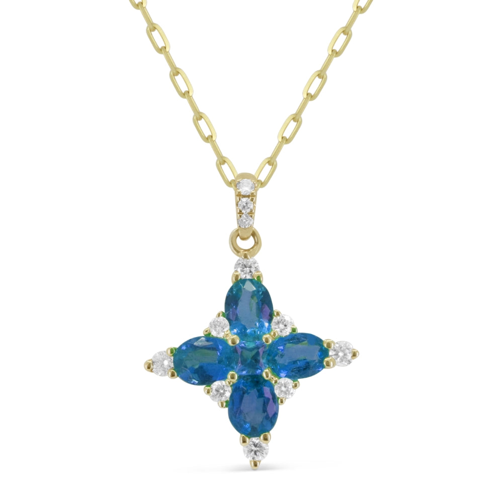 Madison L 14K Yellow Gold Sapphire Flower Pendant - style N1262SAY