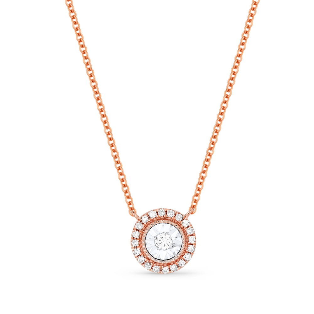 Madison L 14K Rose Gold Diamond Illusion Setting Pendant - style N1283P